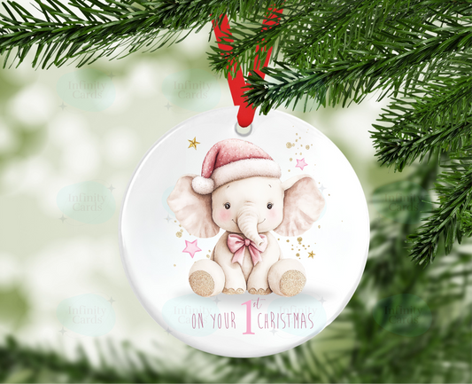 Elephant 1st Christmas Bauble
