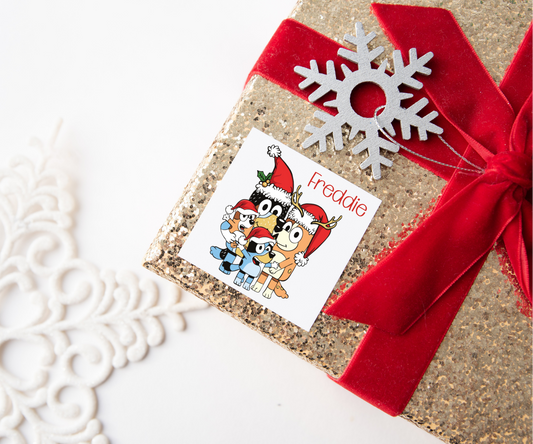 Personalised Bluey Christmas Present Labels