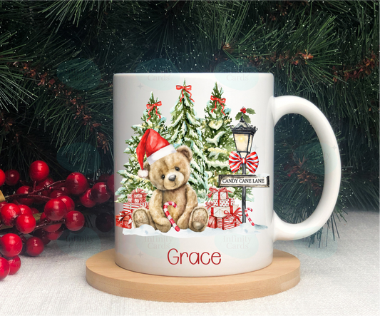 Personalised Teddy Bear Christmas Mug