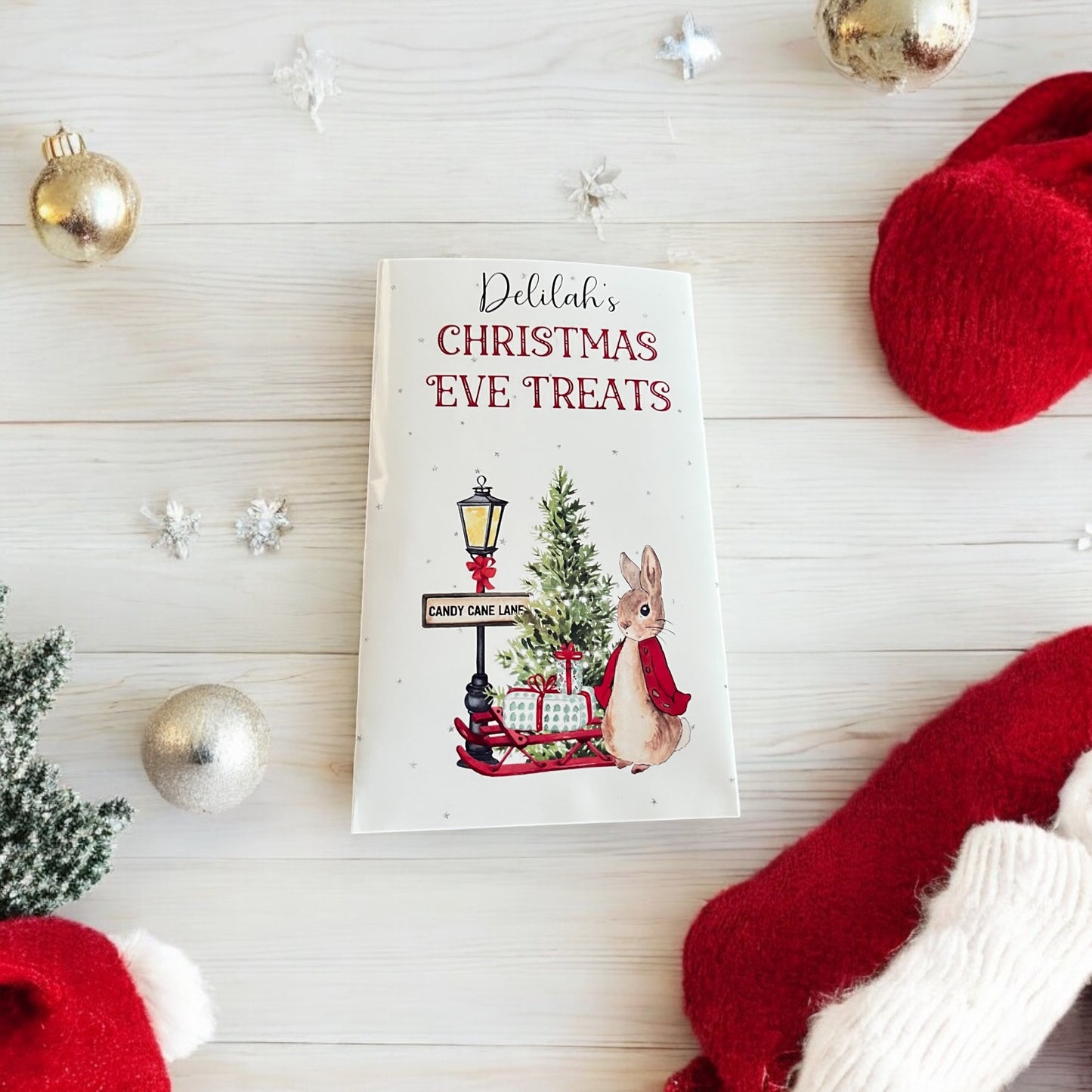 Personalised Peter Rabbit Christmas Eve Treat Packets