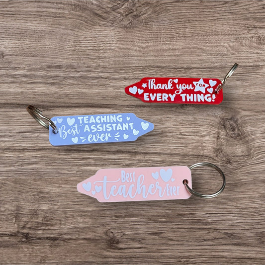Teacher Pencil Keyring Gift