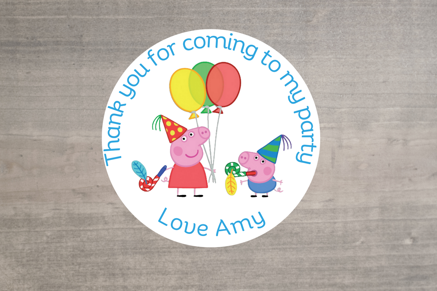 24 X Peppa Pig Thank You For Coming To My Party Stickers