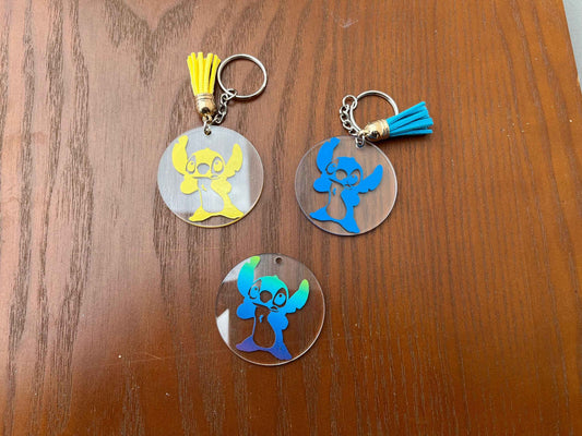 Stitch Acrylic Keyring with tassel - Unique Design for Fans