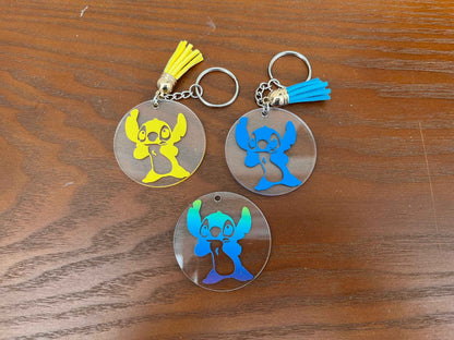 Stitch Acrylic Keyring with tassel - Unique Design for Fans