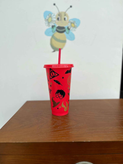 Red Magical Wizard Reusable Cold Cup