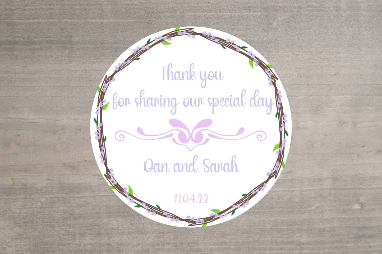 24 X Thank You for coming Personalised Wedding Day Favor Stickers