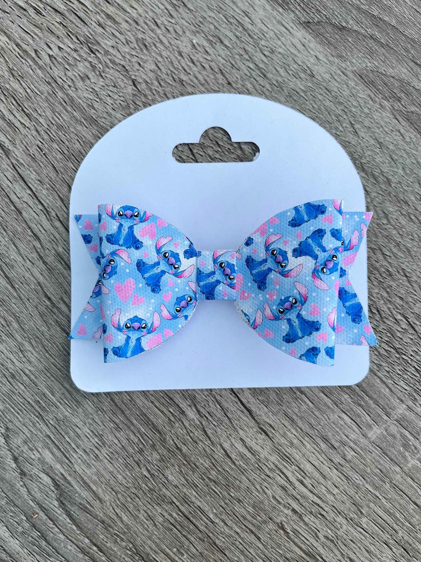 Stitch pink and blue Girls Hair Bow