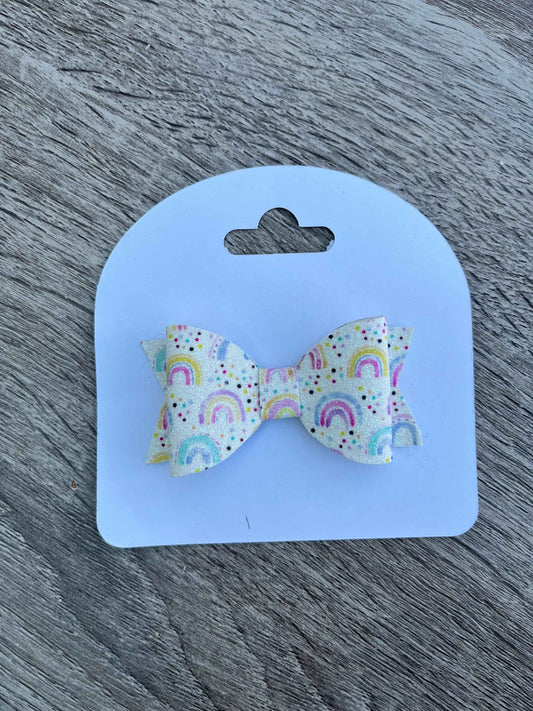 Glittery Rainbows Girls Hair Bow
