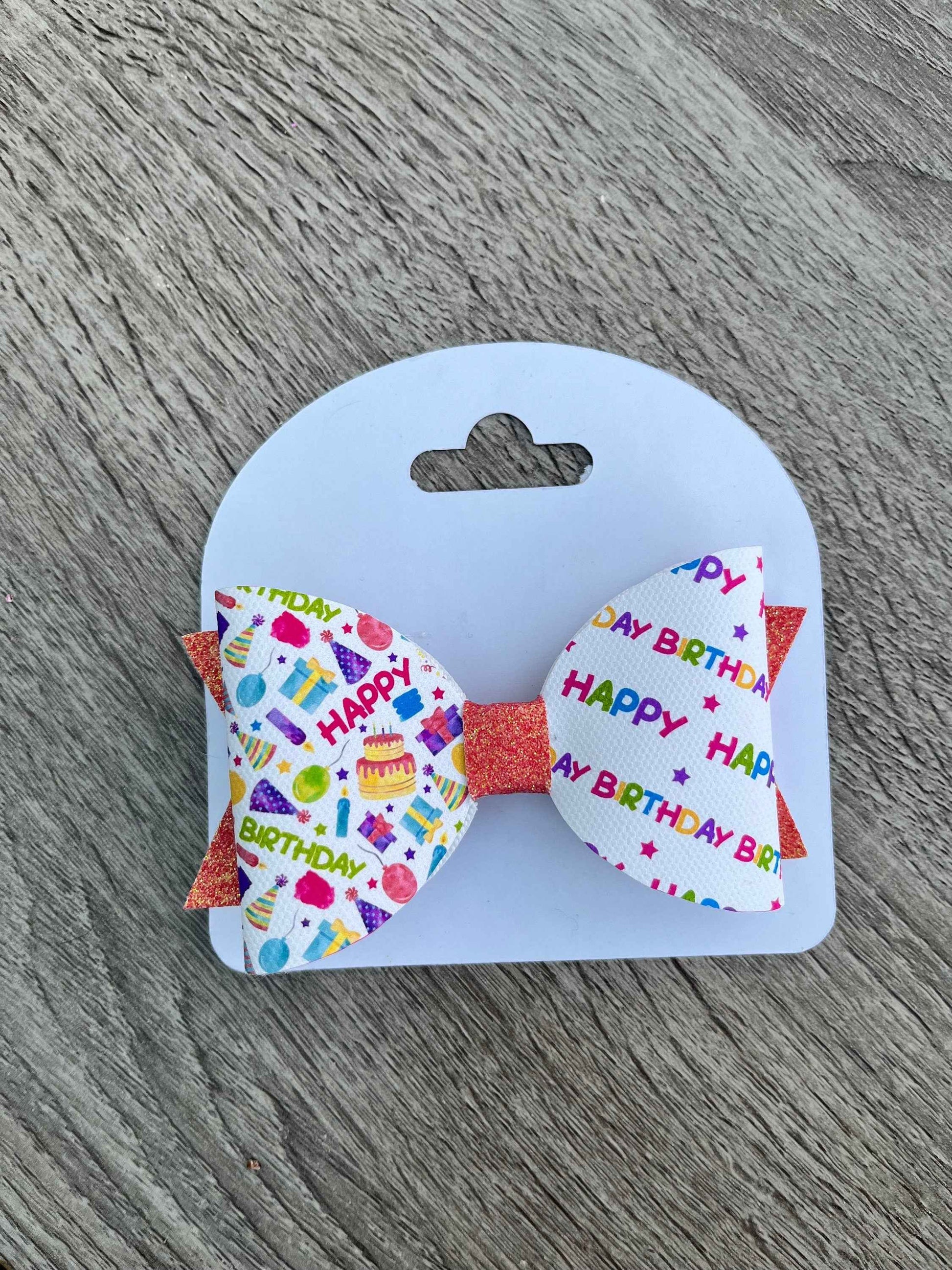 Happy Birthday Girls Hair Bow